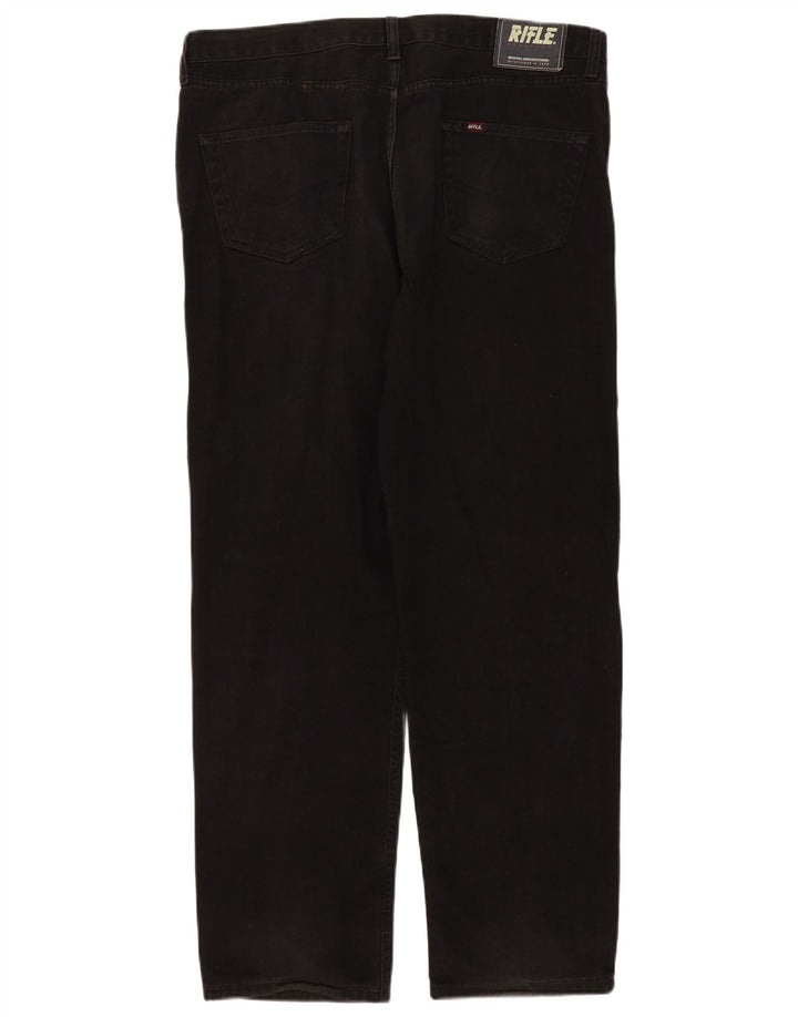 Rifle Herren Straight Jeans W40 L31 Schwarze Baumwolle