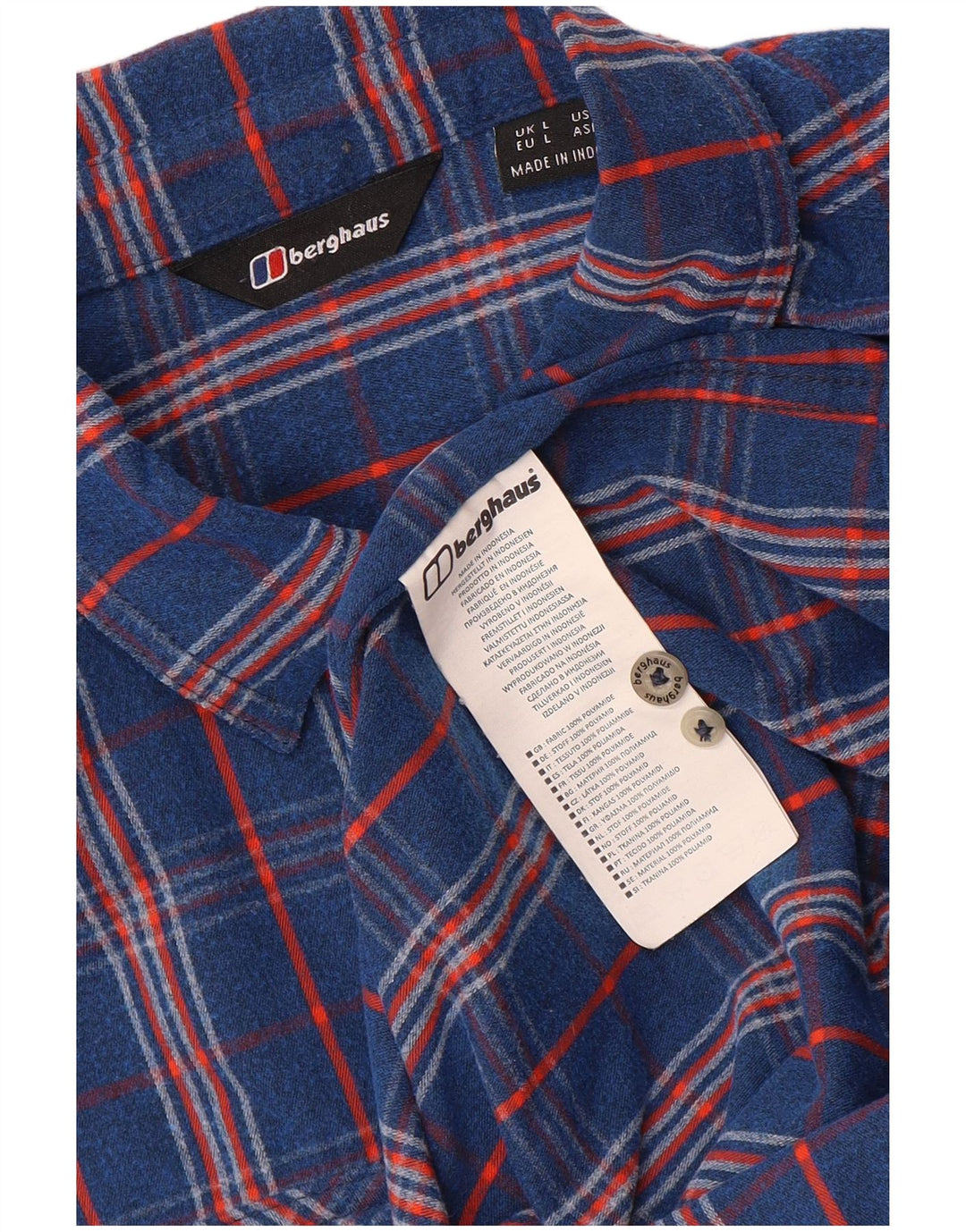 Berghaus Herren-Flanellhemd, groß, blau kariert, Polyamid