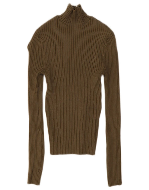 Zara Damen Crop Top UK 8 Small Khaki Viskose