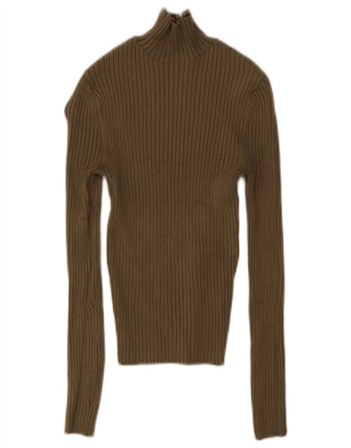 Zara Damen Crop Top UK 8 Small Khaki Viskose