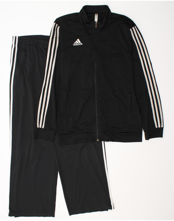 Adidas Herren-Trainingsanzug, groß, aus schwarzem Polyester