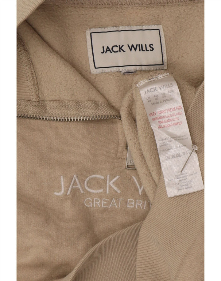JACK WILLS Damen-Sweatshirt, übergroß, mit Reißverschluss, Größe 40, Beige
