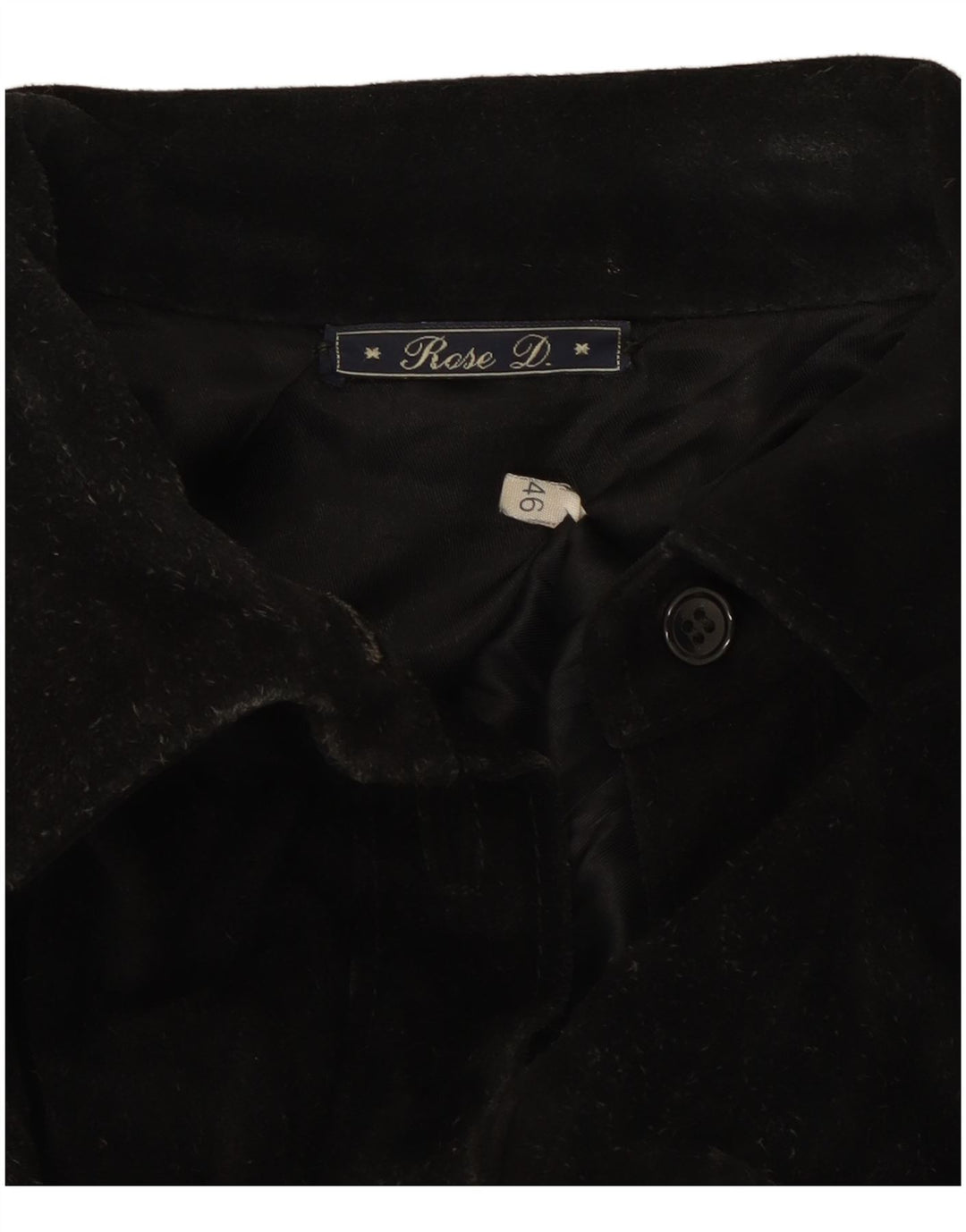 Vintage Damen Overshirt Wildledershirt IT 46 Large Schwarz