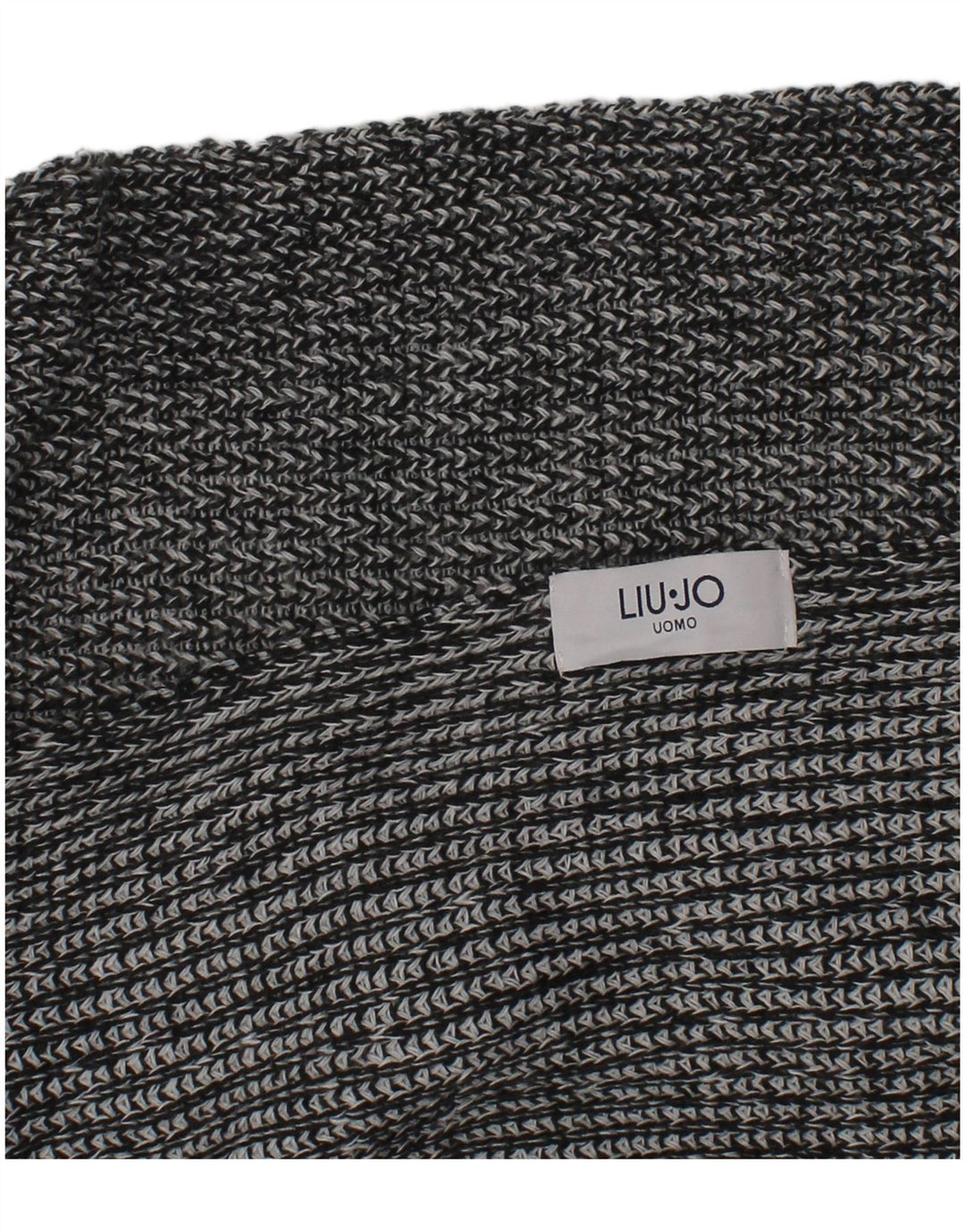 Liu Jo Herren-Strick-Rechteckschal, Einheitsgröße, grau meliert, klassisch