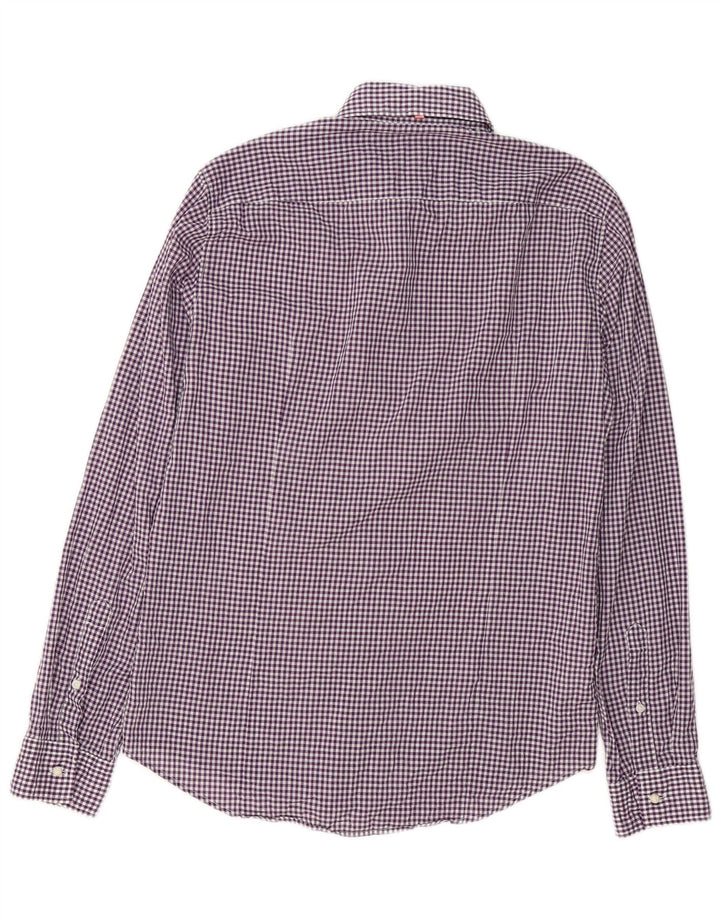 Superdry Herren-Hemd aus mittelvioletter Gingham-Baumwolle
