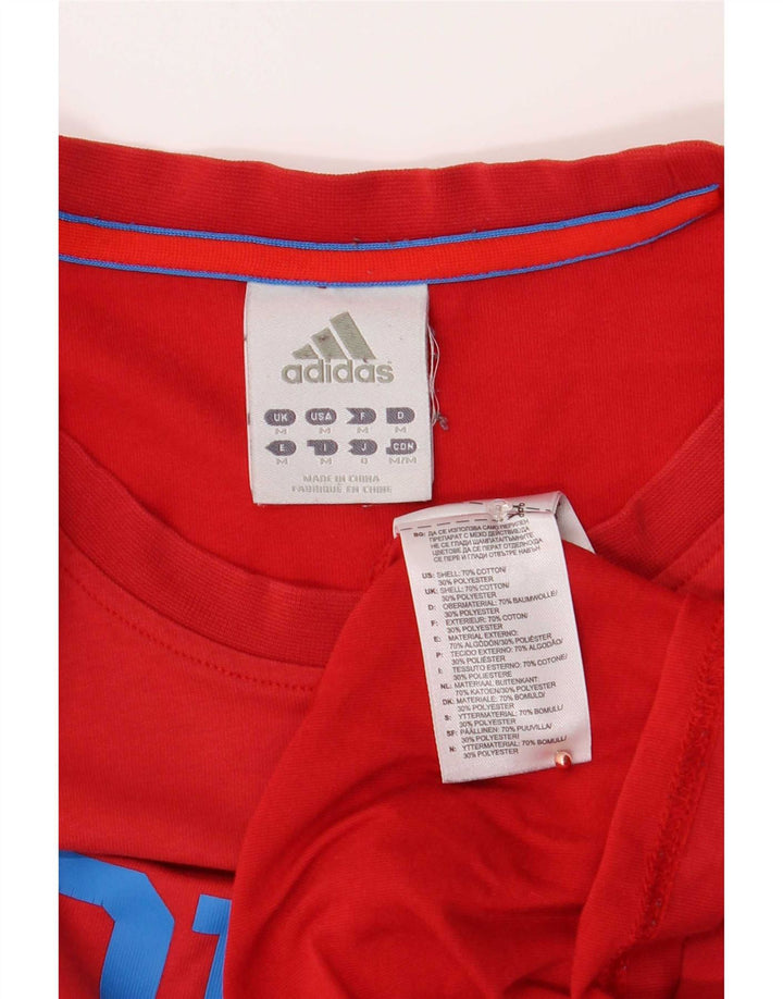 Adidas Herren Grafik-T-Shirt aus mittelroter Baumwolle