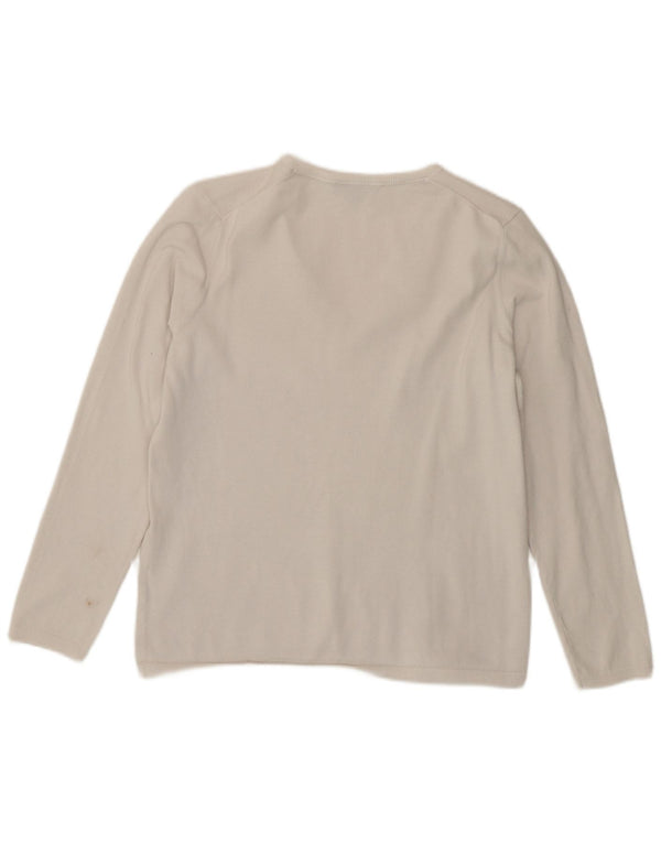 Tommy Hilfiger Damen Pullover mit V-Ausschnitt, UK 14, Mittelweiß