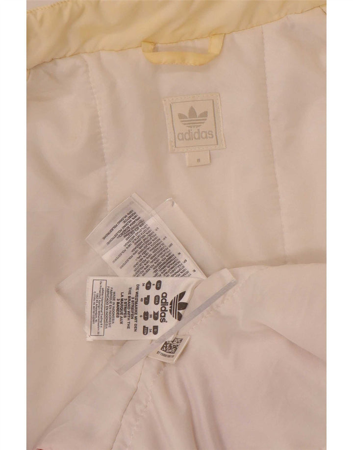 Adidas Damen Bomberjacke UK 8 Small Weiß Colourblock Polyester
