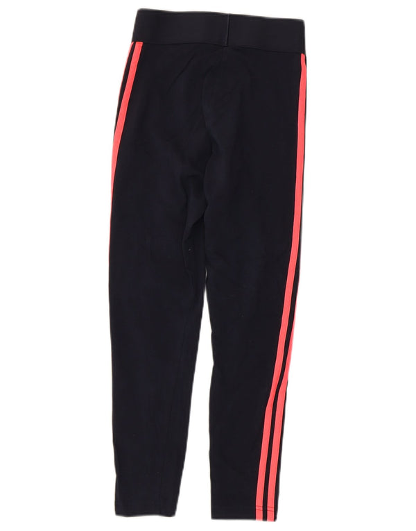 Adidas Damen Leggings UK 4/6 XS Marineblau Baumwolle