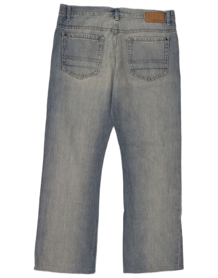 Calvin Klein Herren Straight Jeans W34 L30 Blaue Baumwolle
