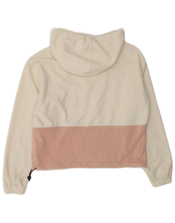 Champion Damen-Fleecepullover mit Kapuze, UK 10, Größe S, Weiß, Farbblock