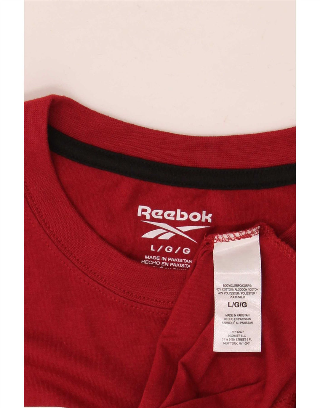 Reebok Herren Grafik-T-Shirt-Oberteil, groß, rote Baumwolle