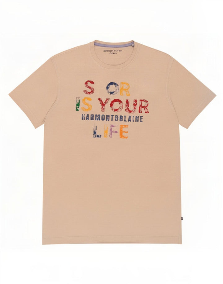 Harmont & Blaine Herren-T-Shirt mit Grafik, mittelweiße Baumwolle