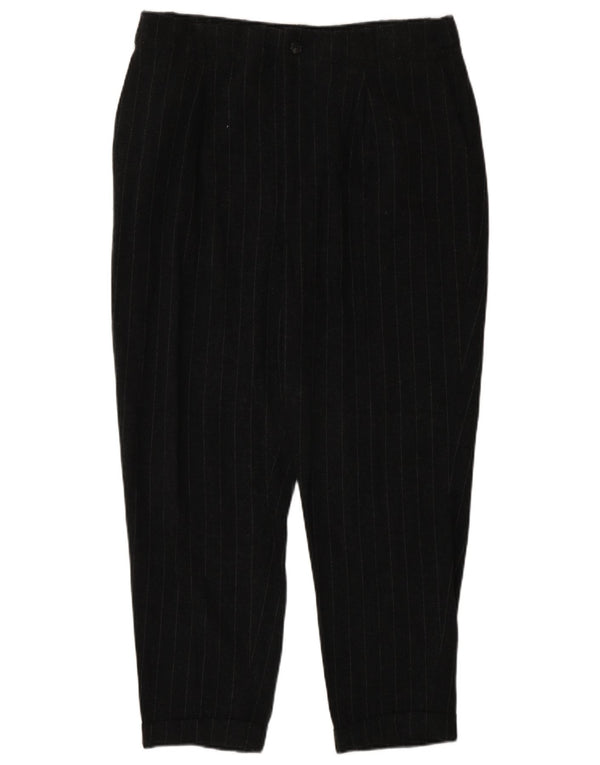 Zara Damen Tapered Cropped-Hose, Größe L, W30, L24, Grau gestreift