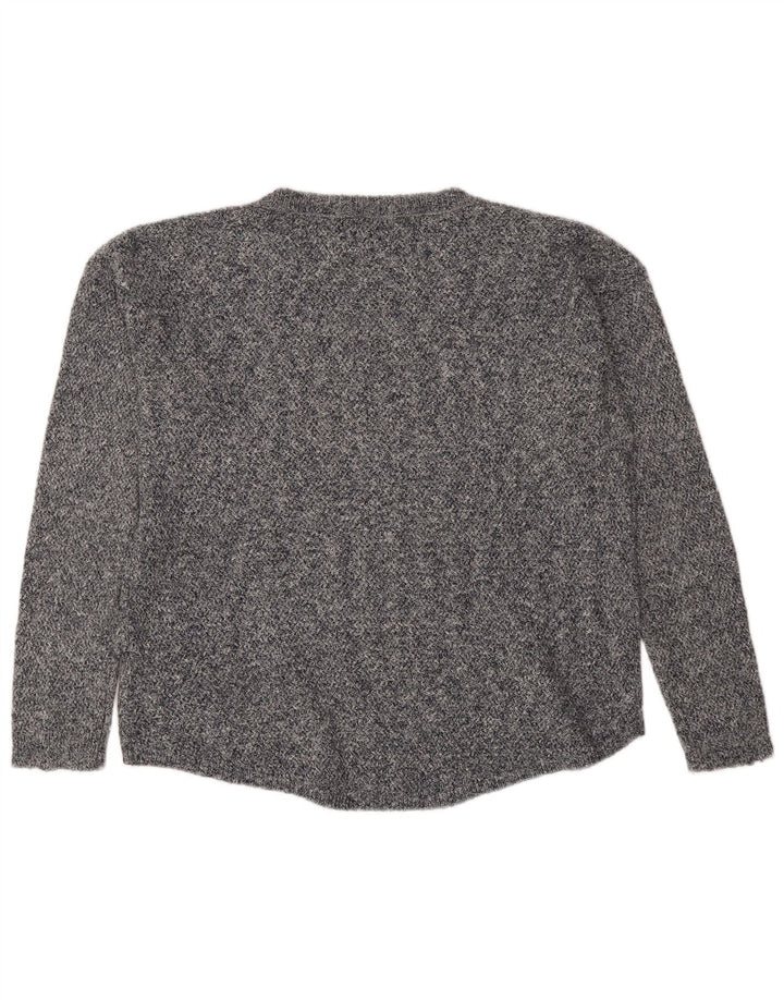 Fat Face Damen-Pullover mit Rundhalsausschnitt, UK 12, mittelgraue Baumwolle