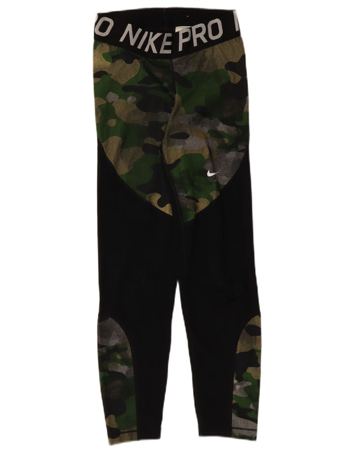Nike Womens Graphic Leggings UK 4 XS Schwarz Camouflage Polyester