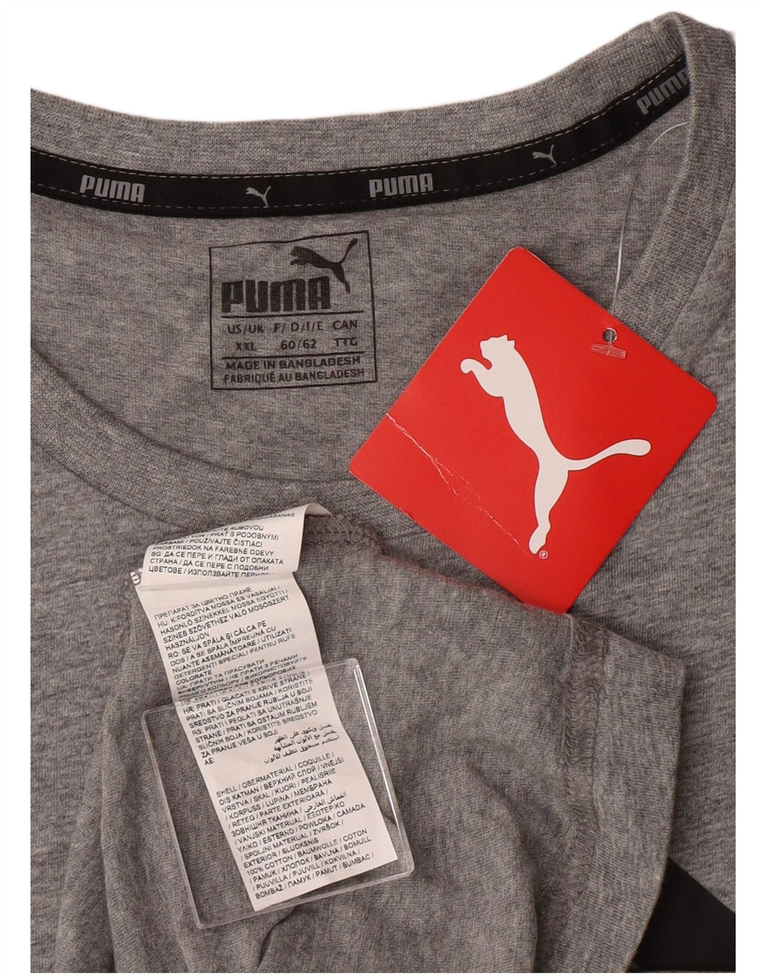 Puma Herren Grafik T-Shirt Top 2XL Grau Baumwolle