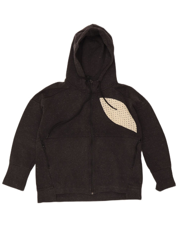 Adidas Damen Graphic Zip Hoodie Pullover UK 12/14 Mittelgrau meliert