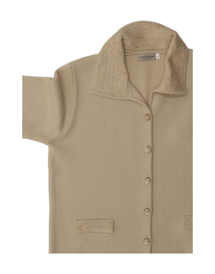 CANDA Womens Cardigan Sweater UK 14 Medium Beige Acrylic Vintage Canda and Second-Hand Canda from Messina Hembry 