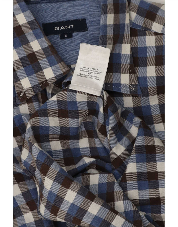 Gant Herren-Flanellhemd, klein, marineblau, Gingham-Baumwolle