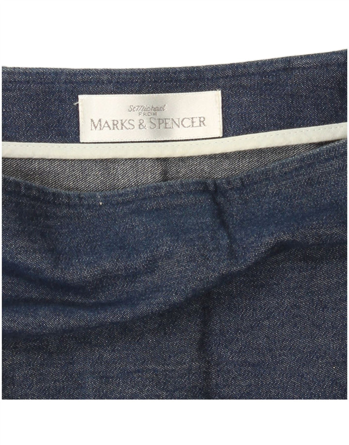 Marks & Spencer Damen-Jeansrock W28, mittleres Marineblau mit Blumenmuster