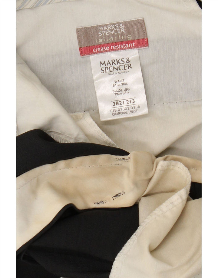 Marks & Spencer Herren-Anzughose mit maßgeschneiderter Passform, gerade, W36, L31, Grau
