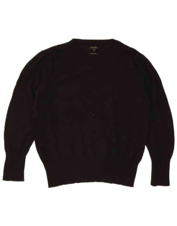 Massimo Dutti Damen-Pullover mit Rundhalsausschnitt, Gr. 14, mittelschwarz