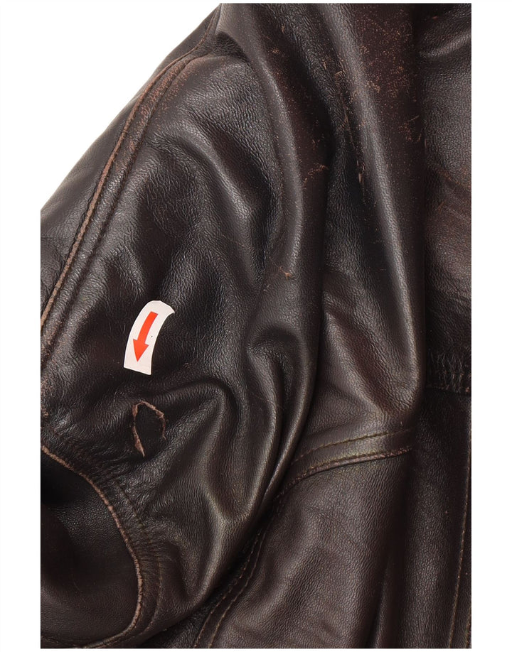 Vintage Herren Lederjacke UK 44 2XL Schwarzes Leder