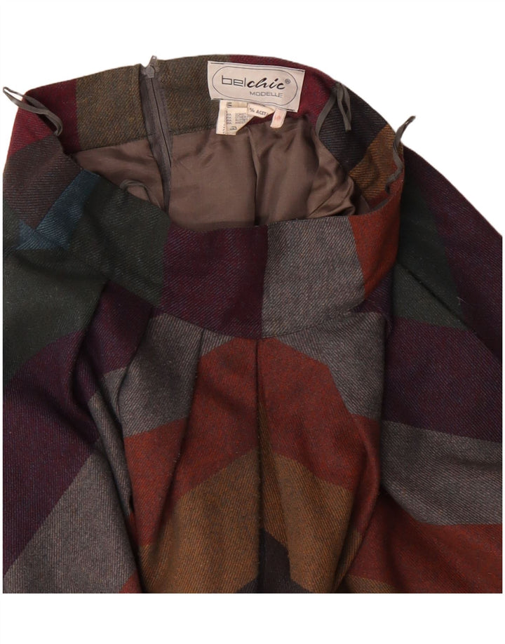 VINTAGE Damen A-Linienrock EU 40 Medium W30 Bunt gestreift