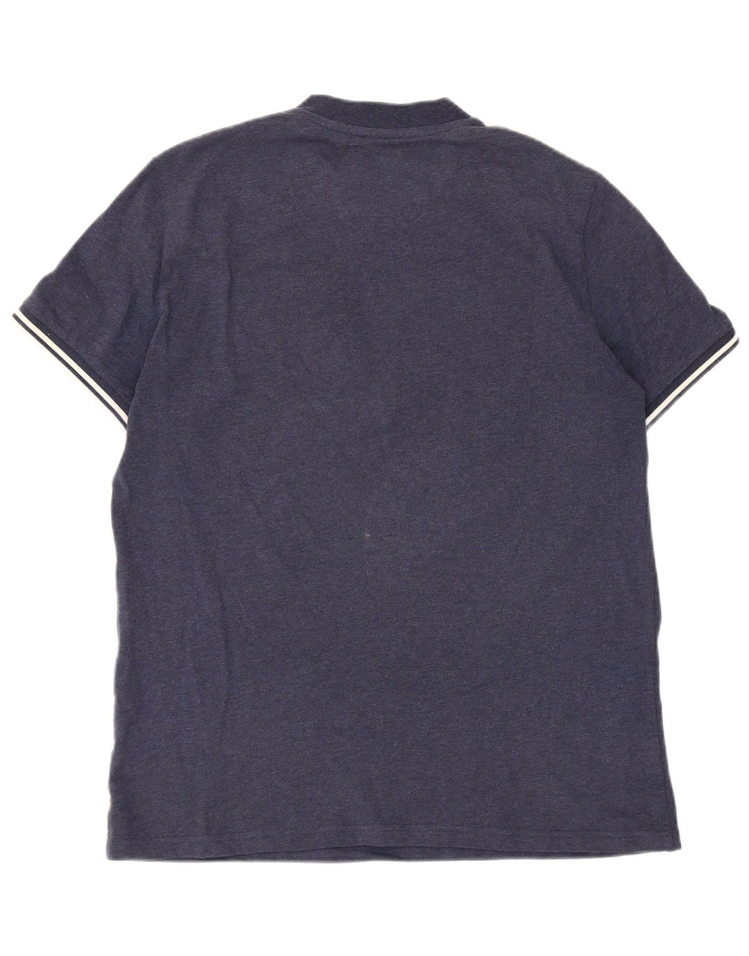 Fred Perry Herren-T-Shirt-Oberteil mit Reißverschluss am Hals, mittleres Marineblau gestreift