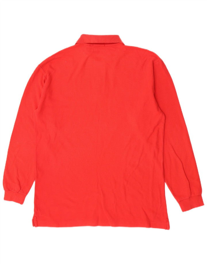 Fila Herren Langarm-Poloshirt IT 52 Große rote Baumwolle