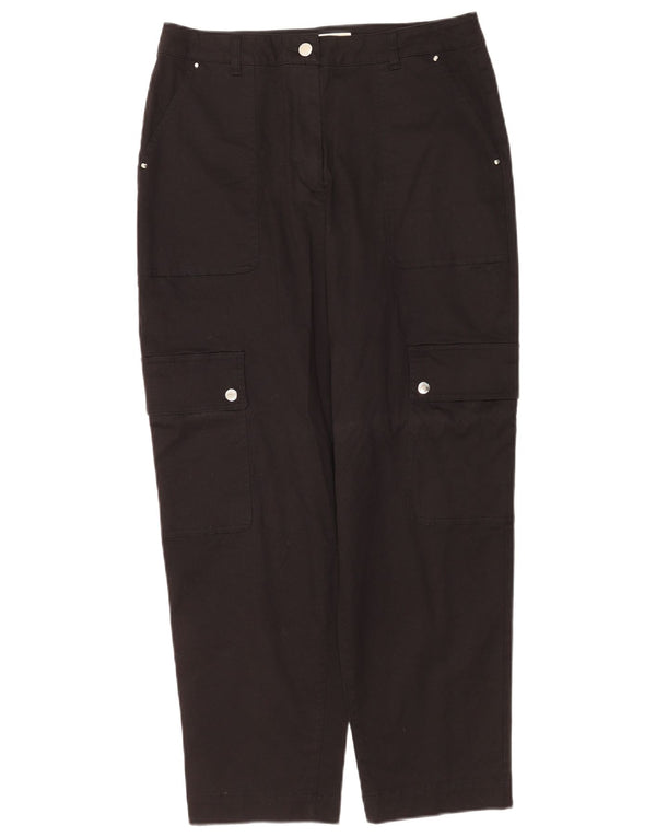 Michael Kors Damen Tapered Cargohose US 6 Medium W30 L28 Schwarze Baumwolle