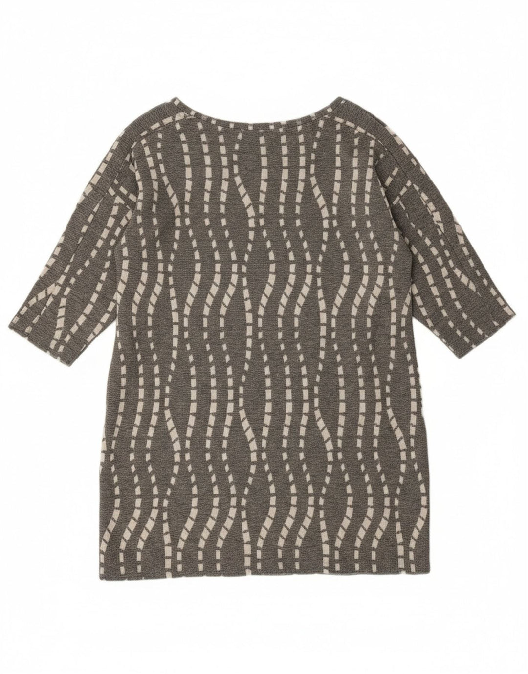 Zara Damen Tunika-Oberteil UK 16 Large Grau Chevron