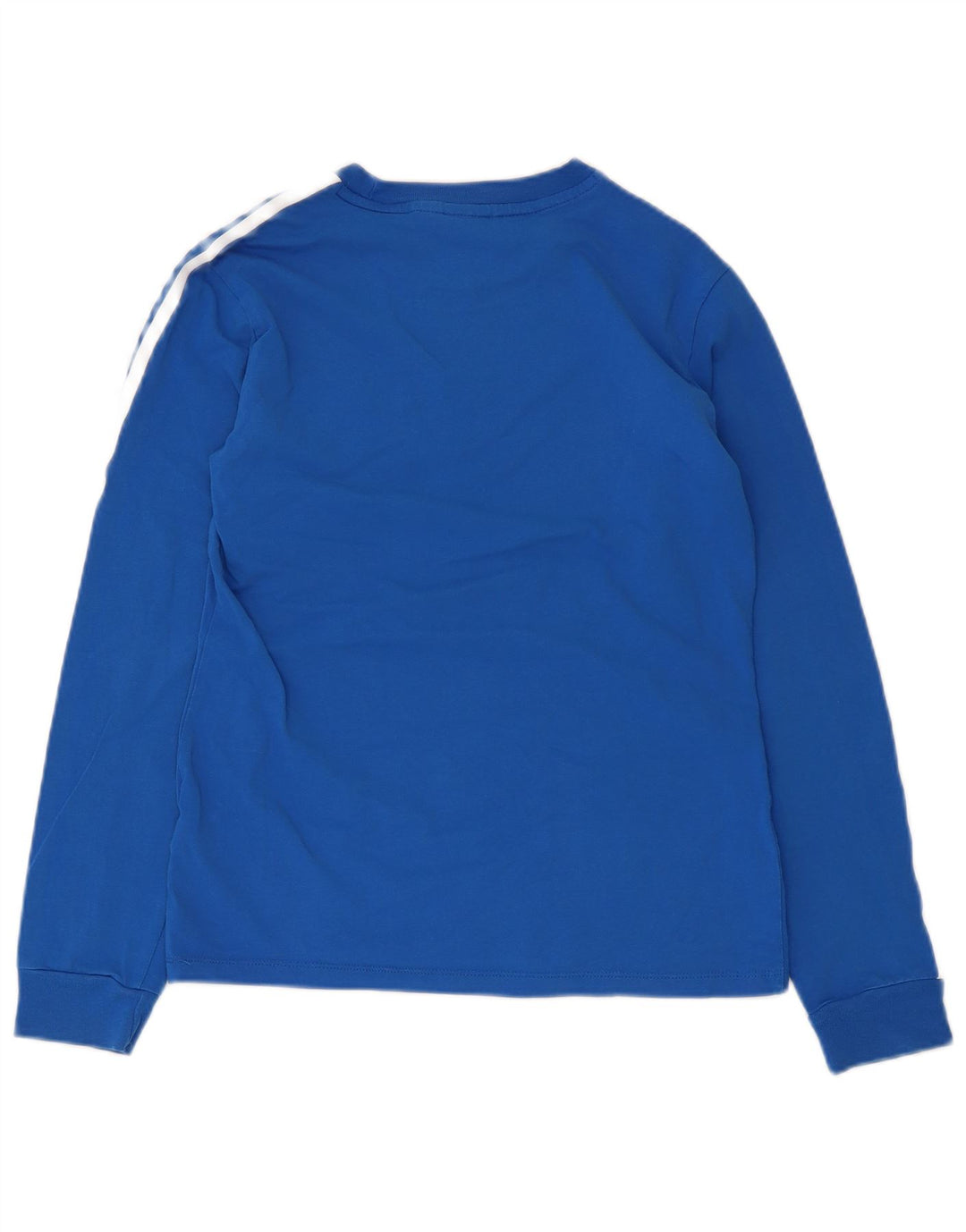 Adidas Damen Top Langarm UK 8 Small Blaue Baumwolle
