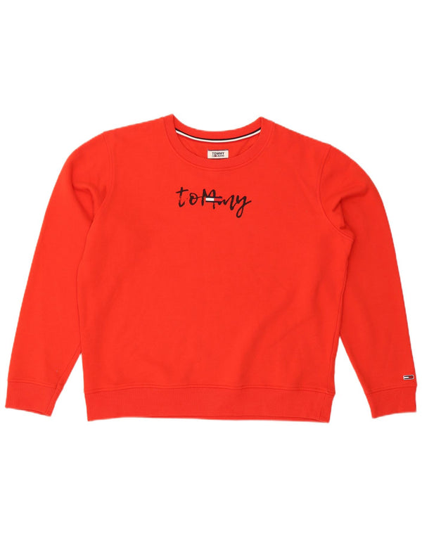 Tommy Hilfiger Herren Grafik-Sweatshirt-Pullover XL aus roter Baumwolle