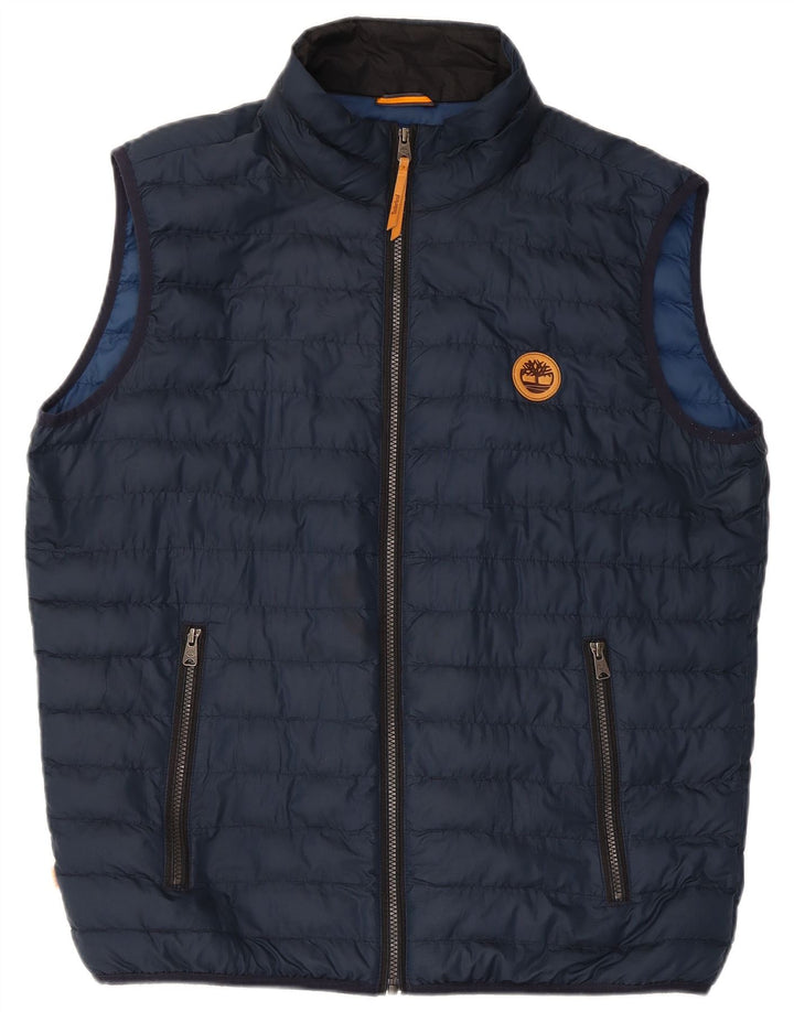 Timberland Herren Wattierte Weste UK 40 Large Marineblau Polyester