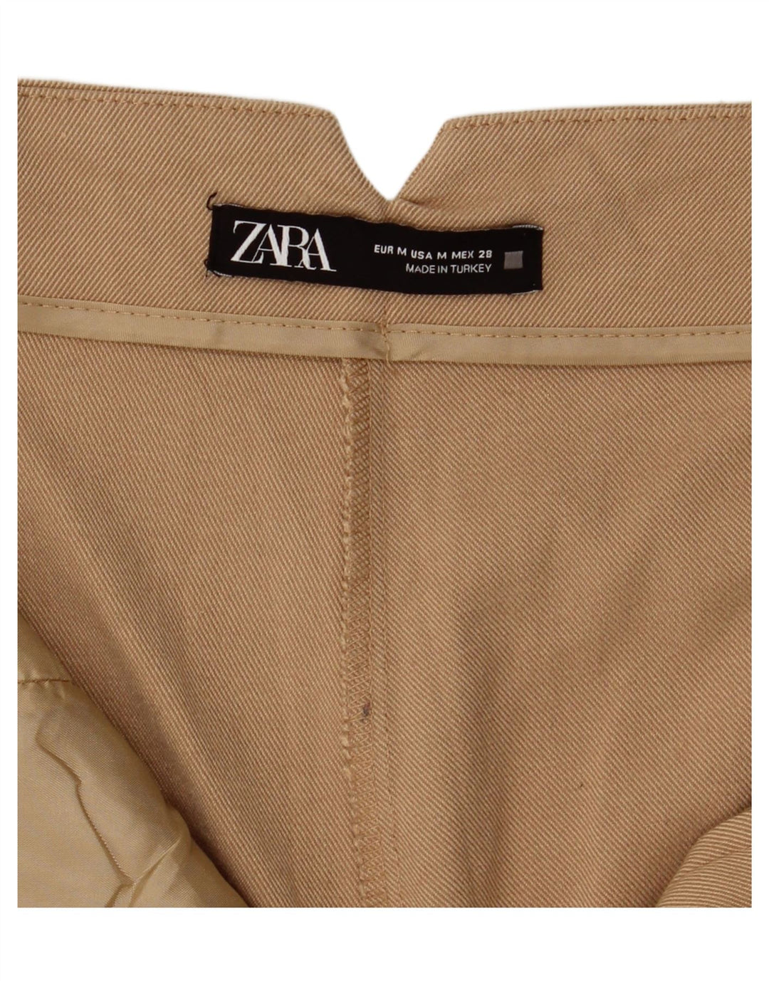 Zara Damen Tapered Anzughose Mittel W28 L26 Beige