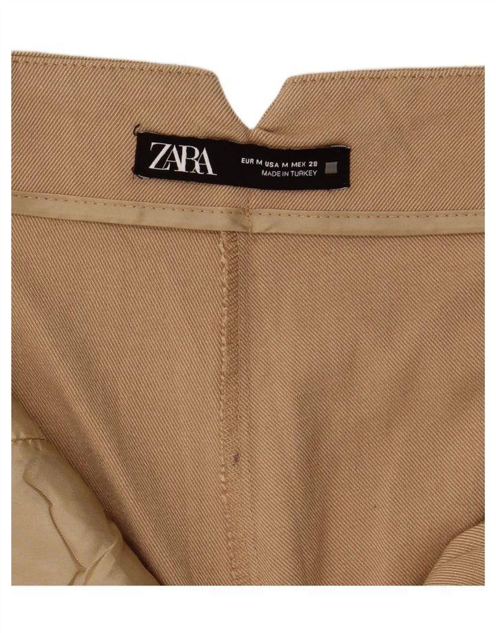 Zara Damen Tapered Anzughose Mittel W28 L26 Beige