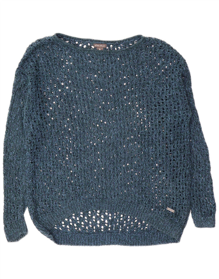 Eddie Bauer Damen-Pullover in Übergröße mit U-Boot-Ausschnitt, Gr. 14, mittleres Marineblau