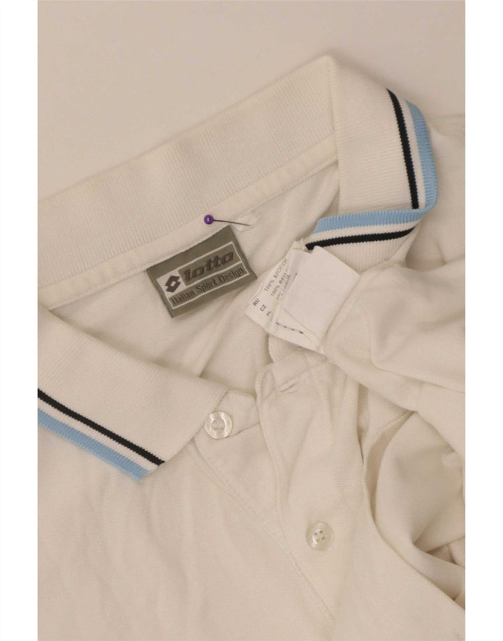 Lotto Herren-Poloshirt, groß, weiß gestreift, Baumwolle