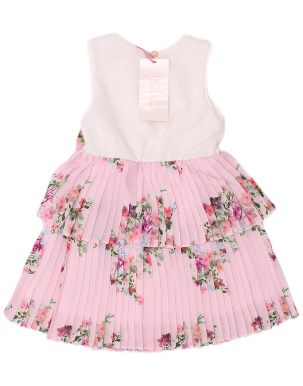 Ted Baker Baby-Mädchen ärmelloses, gestuftes Kleid, 12–18 Monate, rosa geblümt