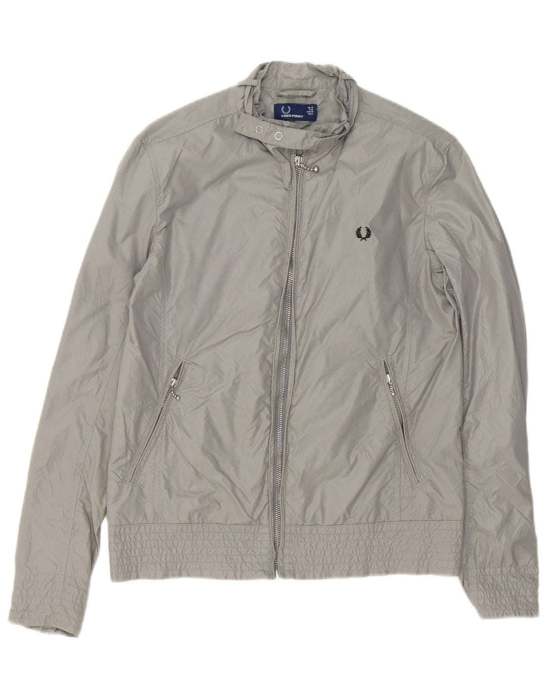 Fred Perry Damen Bomberjacke UK 10 Small Graues Nylon