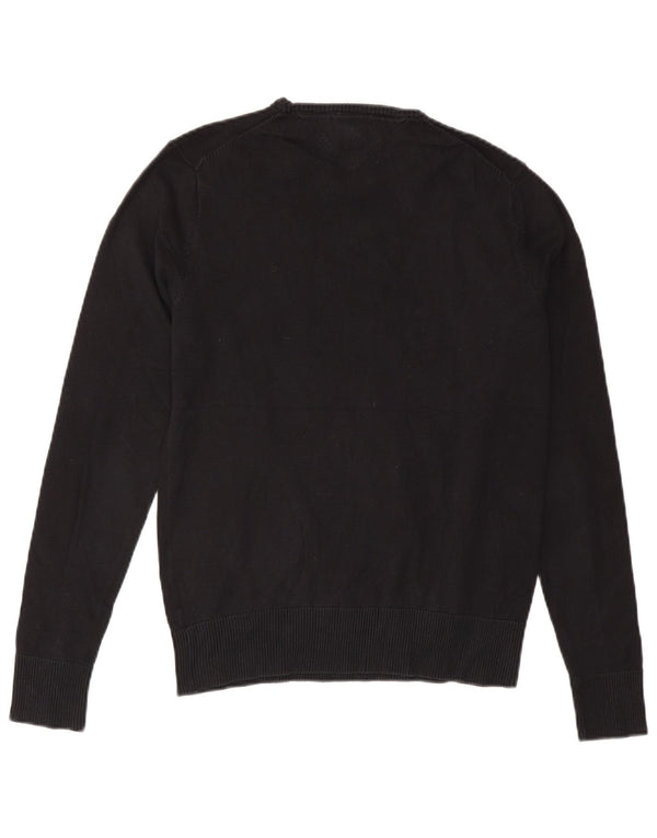 Tommy Hilfiger Herren-Pullover mit Rundhalsausschnitt, mittlere schwarze Baumwolle