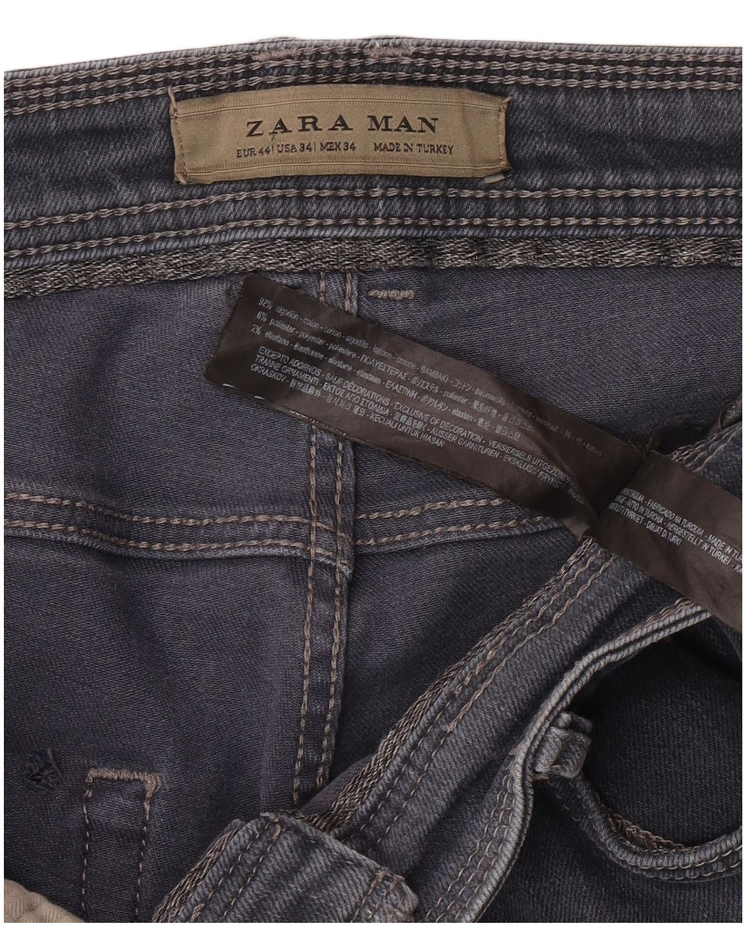 ZARA Herren Slim Jeans EU 44 Large W34 L30 Blaue Baumwolle