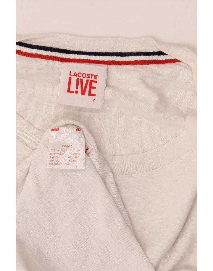 Lacoste Herren T-Shirt Top Größe 7 2XL weiß gefleckte Baumwolle