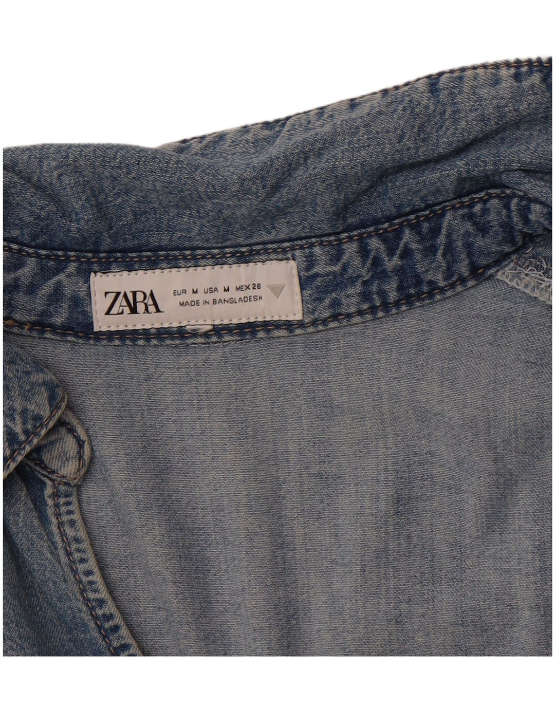 ZARA Womens Denim Cardigan Top UK 12 Medium Blue