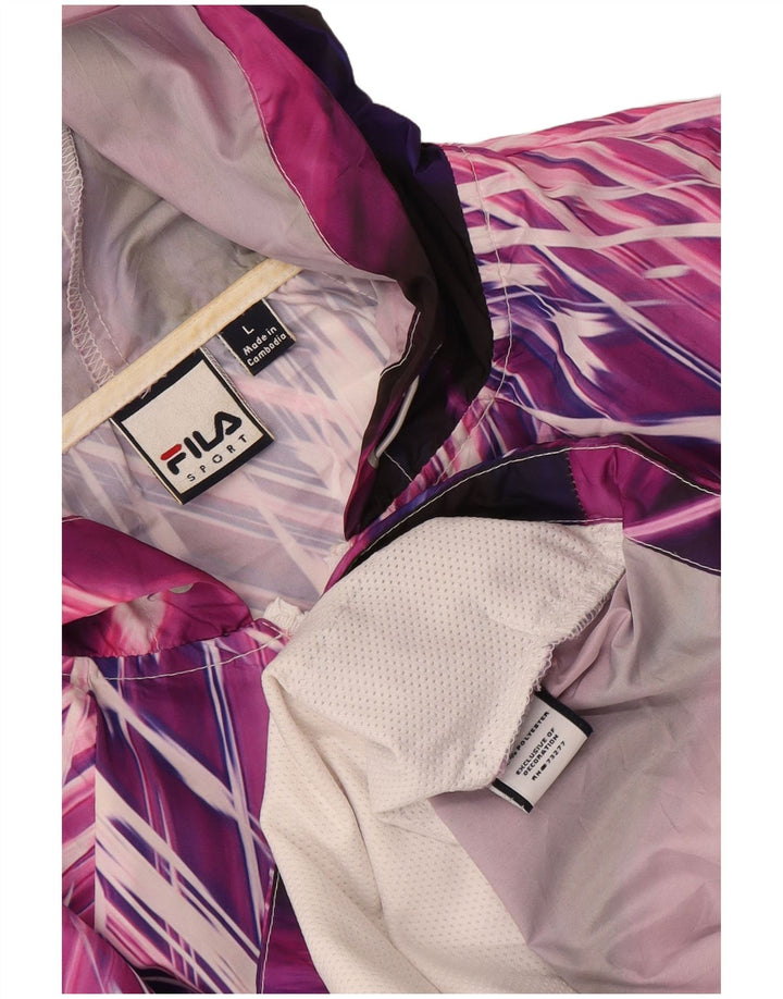 Fila Damen-Regenjacke mit Kapuze, UK 16, groß, mehrfarbig, gestreift, Polyester