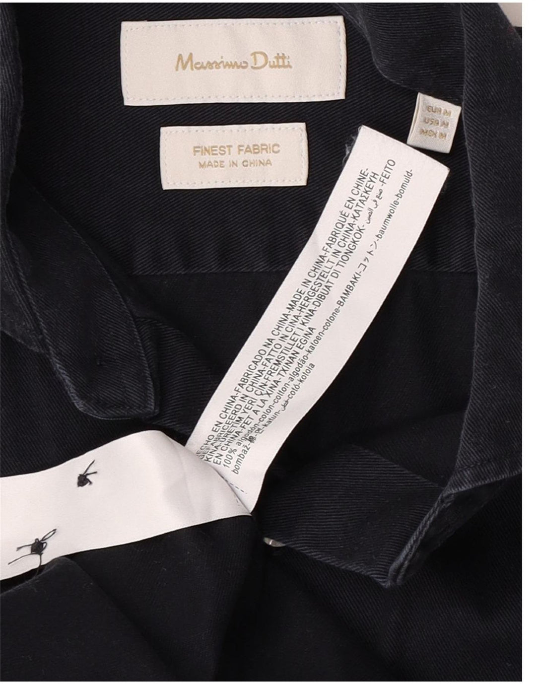 Massimo Dutti Herrenhemd Medium Navy Blue Cotton Classic