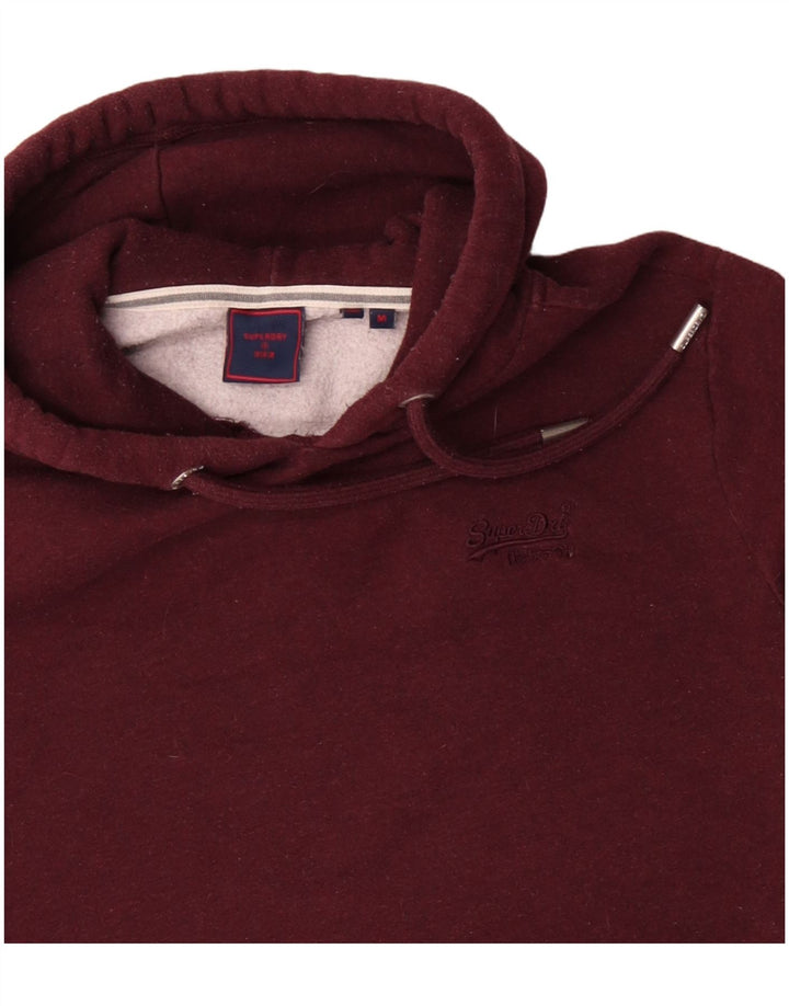 Superdry Herren-Kapuzenpullover aus mittlerer burgunderroter Baumwolle