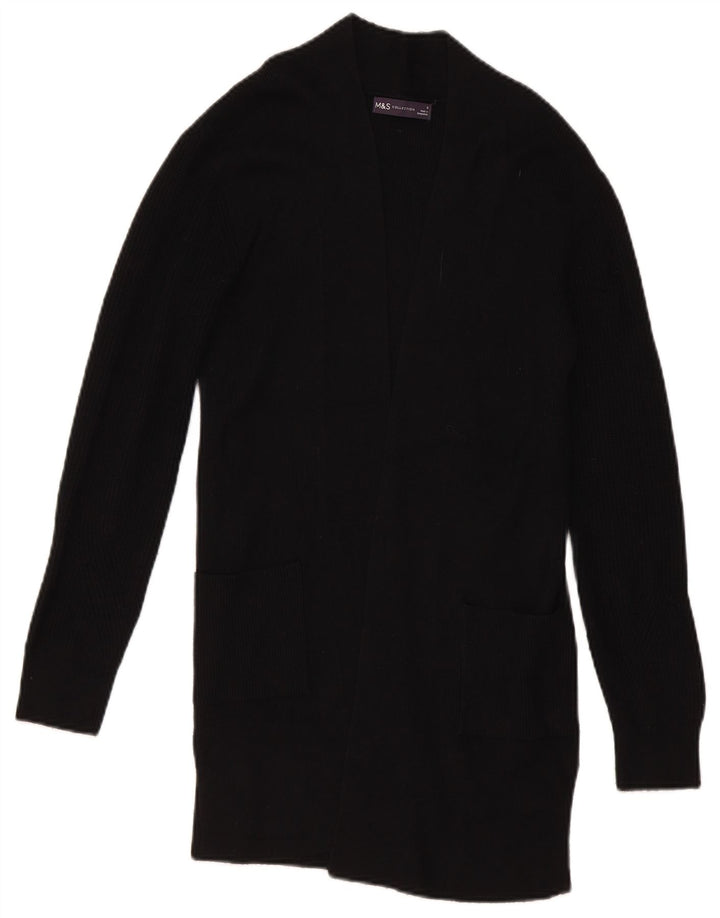 Marks & Spencer Offener Damen-Cardigan-Pullover UK 8 Small Schwarze Viskose